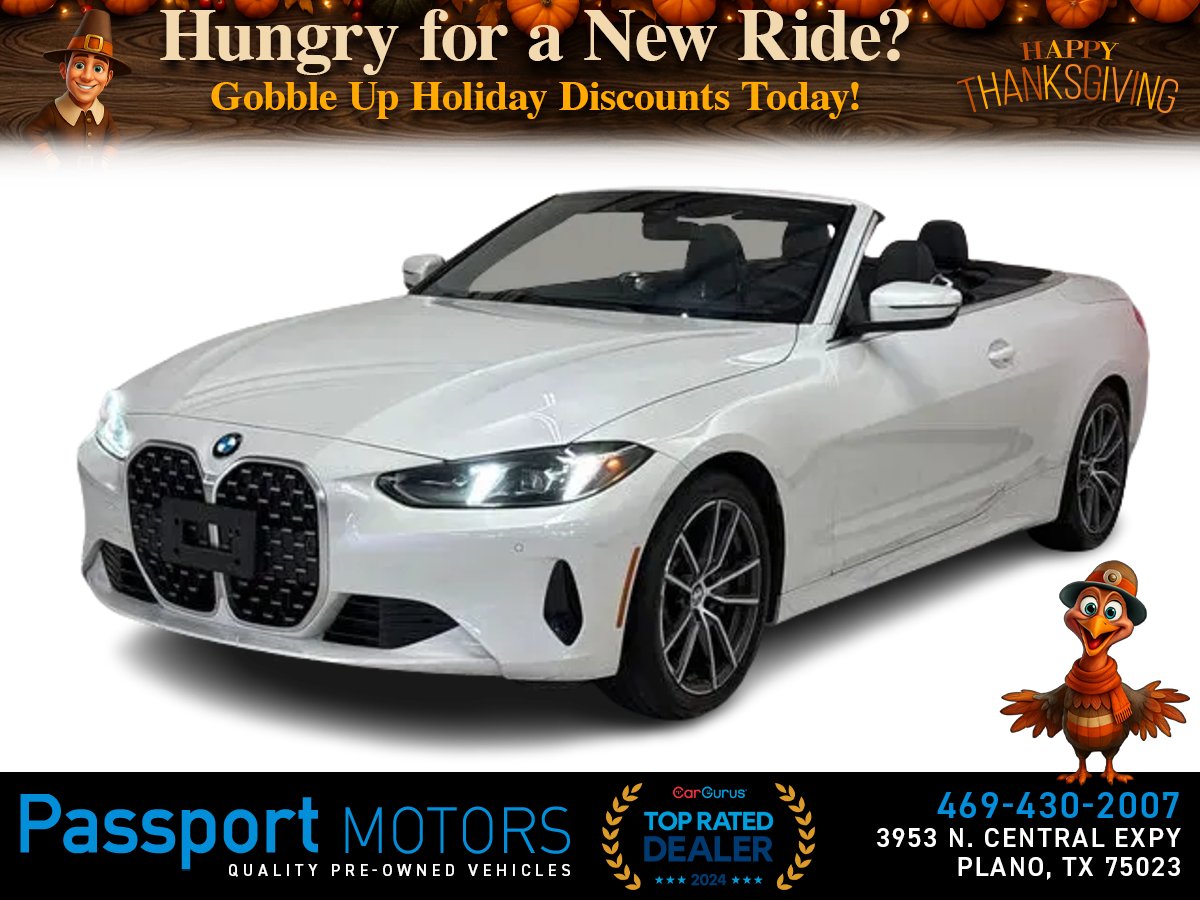 WHITE, 2025 BMW 430I CONVERTIBLE/PREMIUM PKG/HEADS UP DISPLAY Image 