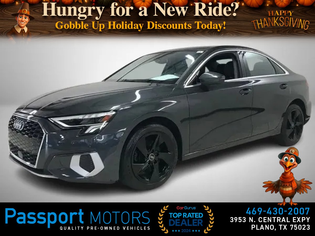 GREY, 2023 AUDI A3/PREMIUM PLUS/BLACK WHEELS/SUNROOF Image 