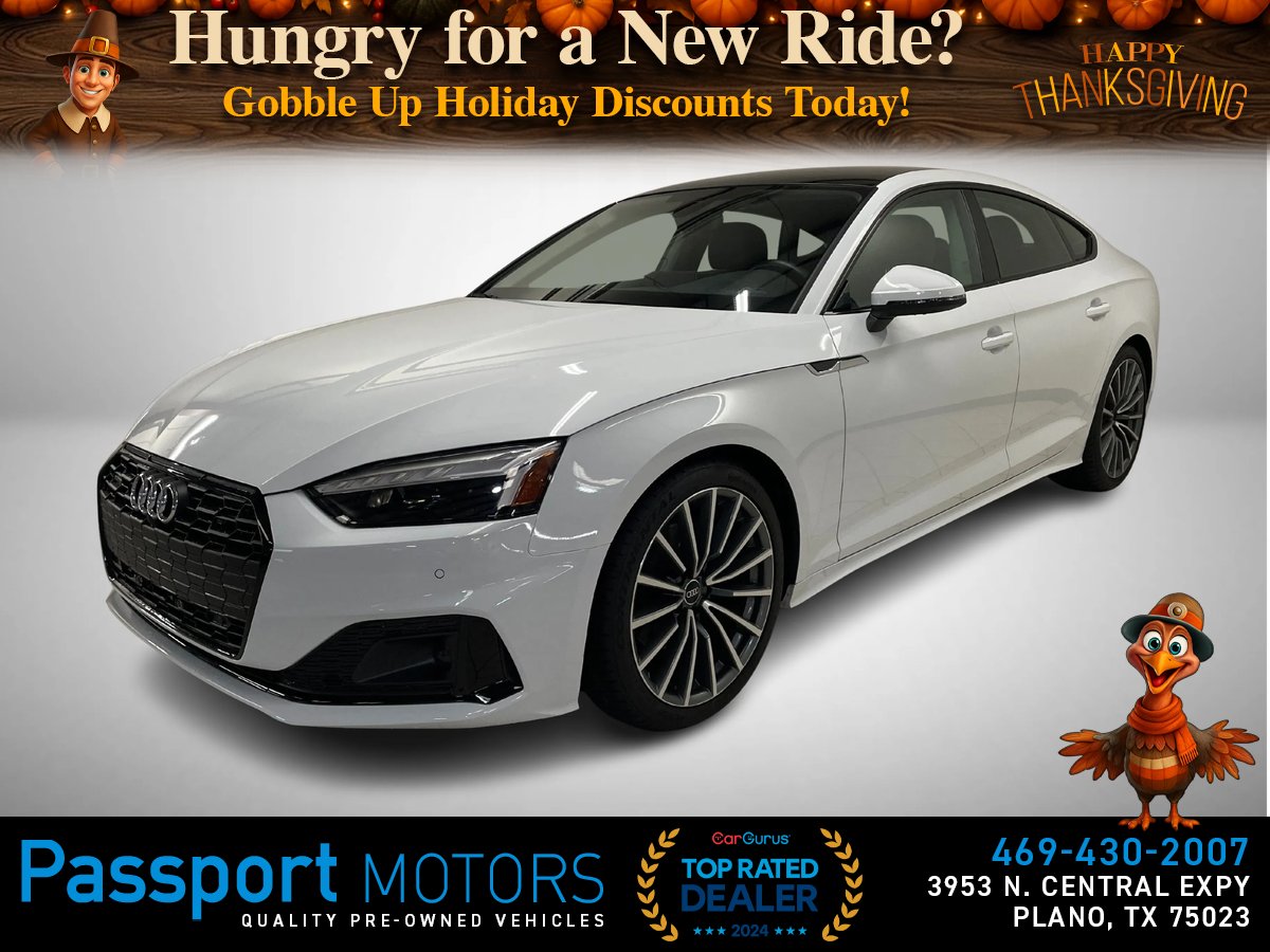 WHITE, 2022 AUDI A5/PREMIUM PLUS/UPGRADED SPORT WHEELS/BLACK OPTIC PKG Image