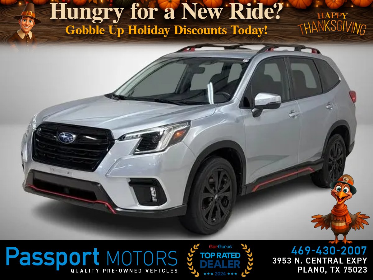 GREY, 2023 SUBARU FORESTER/BLACK OUT WHEELS/ROOF RACK Image 