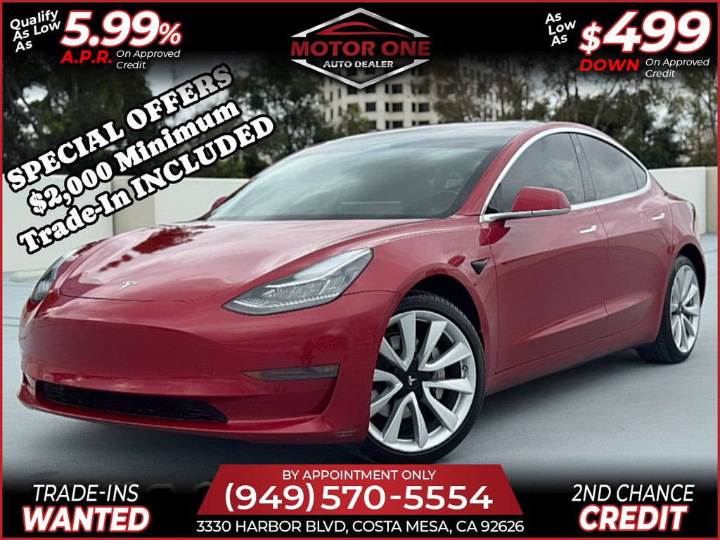 2018 TESLA MODEL 3 for sale in COSTA MESA