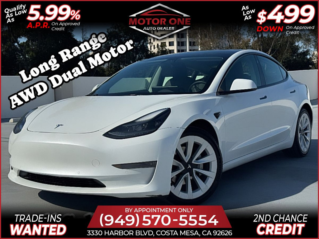 2021 TESLA MODEL 3 LONG RANGE DUAL MOTOR AWD for sale in COSTA MESA