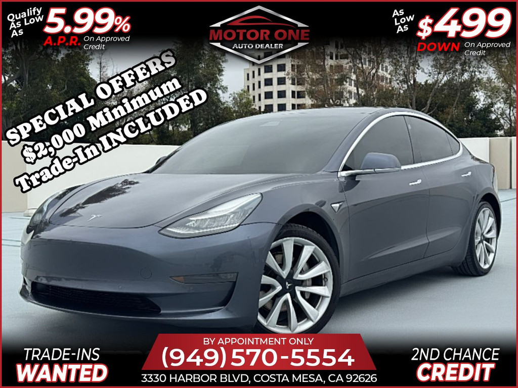 2019 TESLA MODEL 3 LONG RANGE FULL SELF DRIVING for sale in COSTA MESA