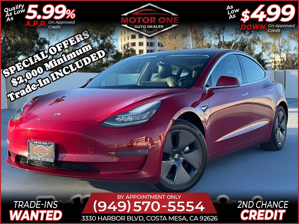 2019 TESLA MODEL 3 STANDARD RANGE FULL SELF DRIVING for sale in COSTA MESA