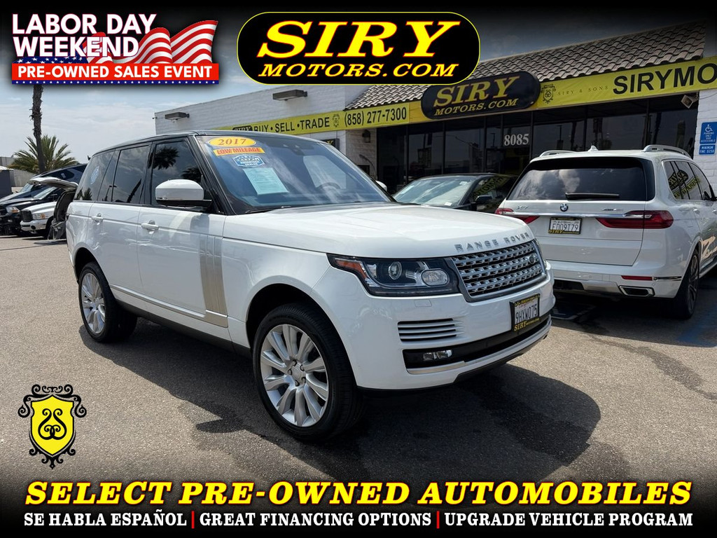 2017 LAND ROVER RANGE ROVER for sale in CHULA VISTA