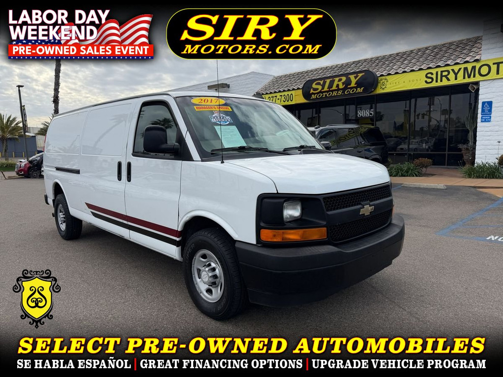 2017 CHEVROLET EXPRESS 3500 CARGO EXTENDED for sale in SAN DIEGO