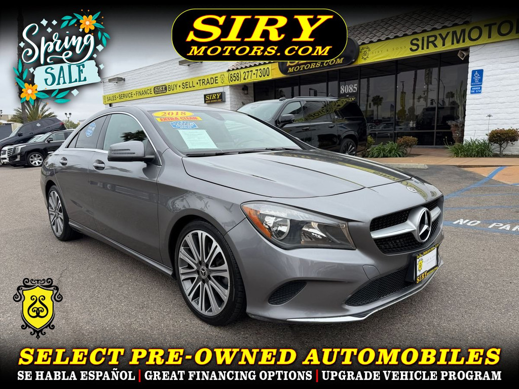 2018 MERCEDES-BENZ CLA for sale in CHULA VISTA