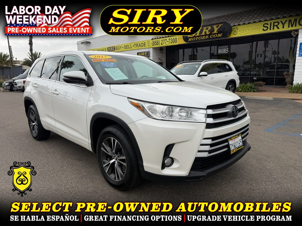 2017 TOYOTA HIGHLANDER for sale in SAN DIEGO
