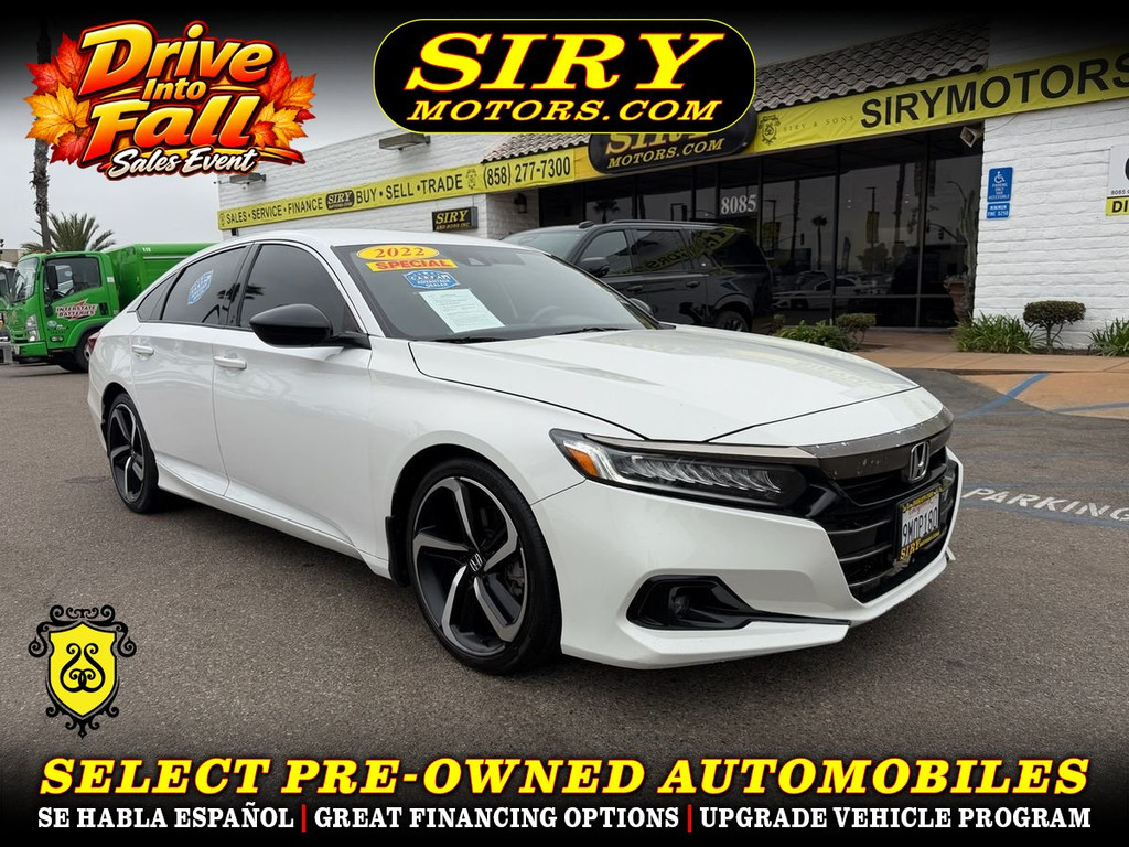 2022 HONDA ACCORD for sale in SAN DIEGO