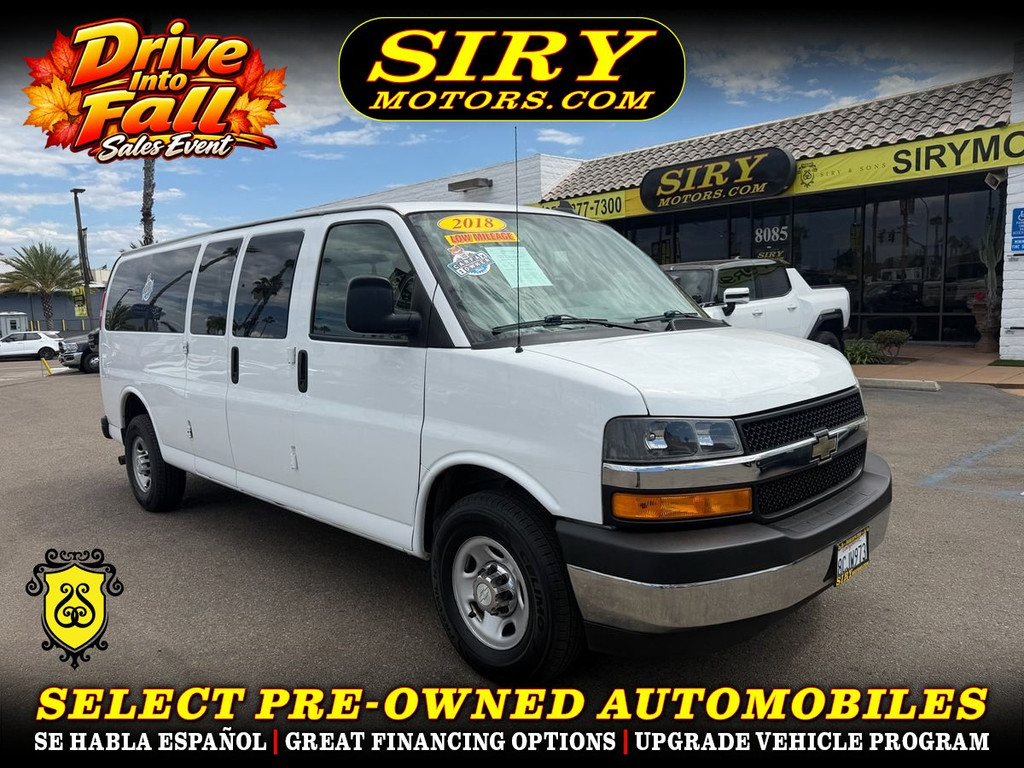 2018 CHEVROLET EXPRESS 3500 PASSENGER for sale in SAN DIEGO