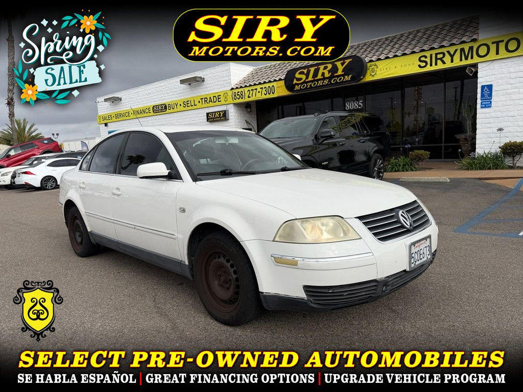 2003 VOLKSWAGEN PASSAT for sale in SAN DIEGO
