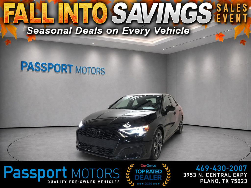2023 AUDI A3/PREMIUM PLUS PKG/BLACK OPTIC PKG for sale in PLANO