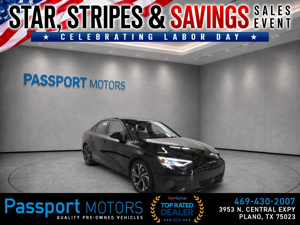 2023 AUDI A3/PREMIUM PLUS PKG/BLACK OPTIC/TECH PKG for sale in PLANO
