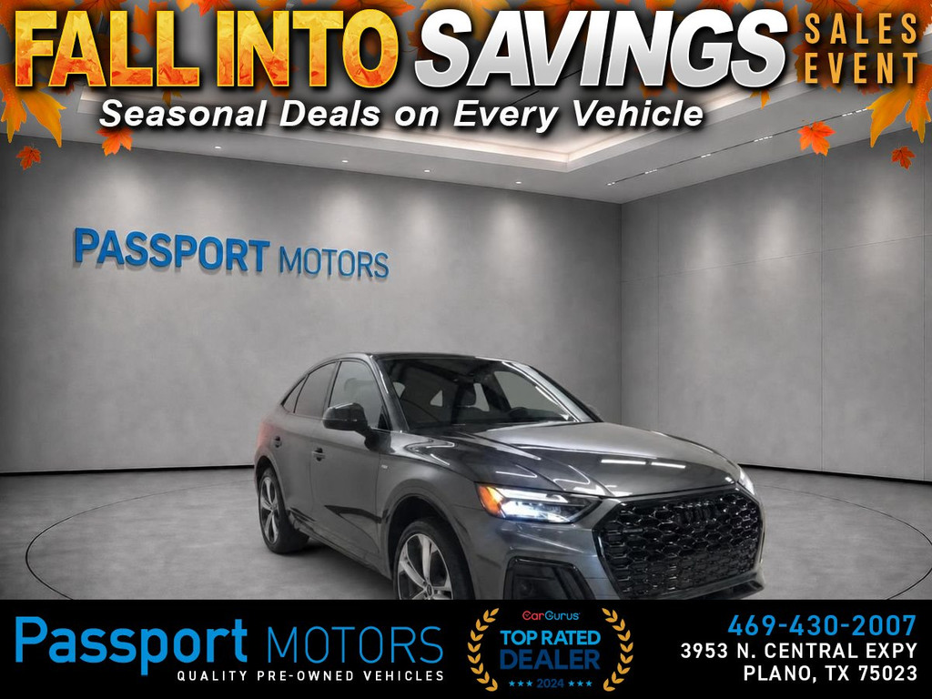 2023 AUDI Q5 SPORTBACK/BLACK OPTIC/PKG/21"SPORT WHEELS/PREMIUM PLUS/COOLING SEATS for sale in PLANO