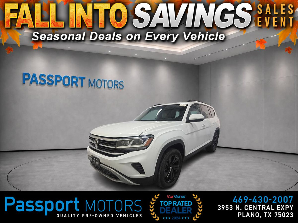 2023 VOLKSWAGEN ATLAS/SE TECH PKG/PANO ROOF/20" BLACK WHEELS/REAR CAP CHAIRS for sale in PLANO