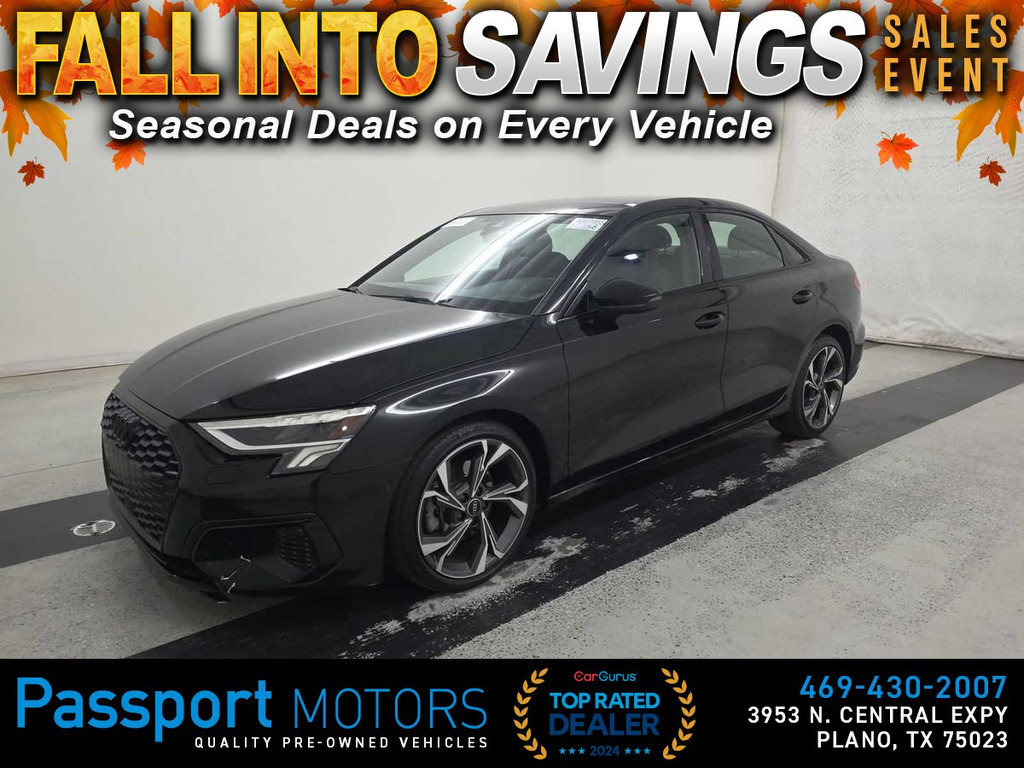 2023 AUDI A3/BLACK OPTIC PKG/CONVENIENCE PKG/19" SPORT WHEELS for sale in PLANO