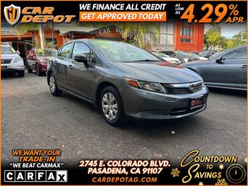 2012 HONDA CIVIC 1 OWNER for sale in PASADENA