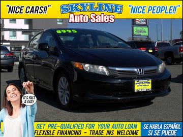 BLACK, 2012 HONDA CIVIC Image 