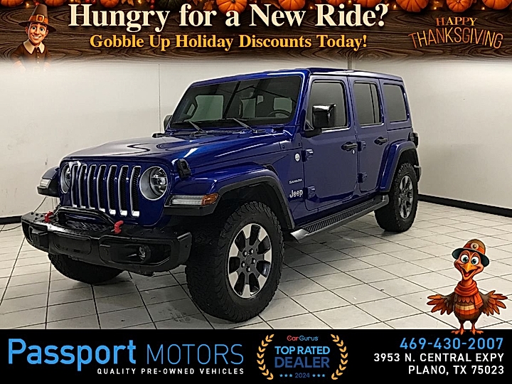 BLUE, 2018 JEEP WRANGLER UNLIMITED Image 