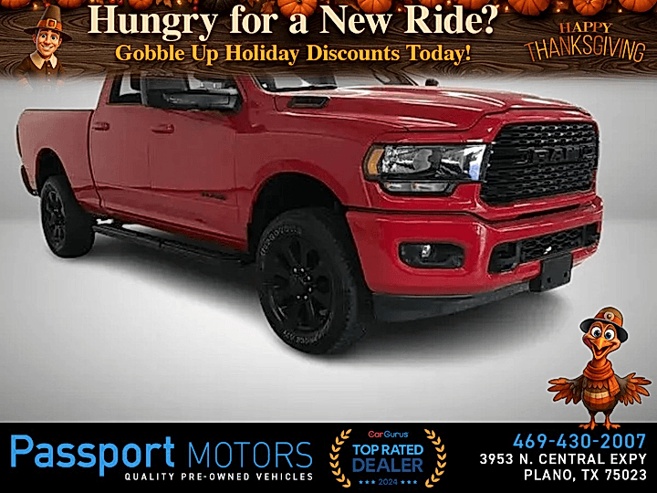 FLAME RED CLEARCOAT, 2024 RAM 2500 CREW CAB/NIGHT EDITION/LEVEL 1 PACKAGE/RUNING BOARD Image 