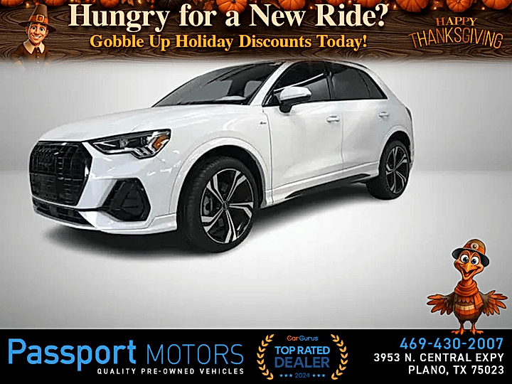 WHITE, 2023 AUDI Q3/BLACK OPTIC PKG/UPGRADED 20" WHEELS/PREMIUM PLUS Image 