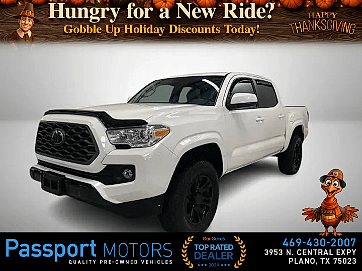 WHITE, 2022 TOYOTA TACOMA DOUBLE CAB/UP GRADED OFF ROAD WHEELS Image 