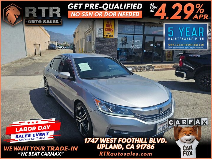 2016 HONDA ACCORD for sale in UPLAND