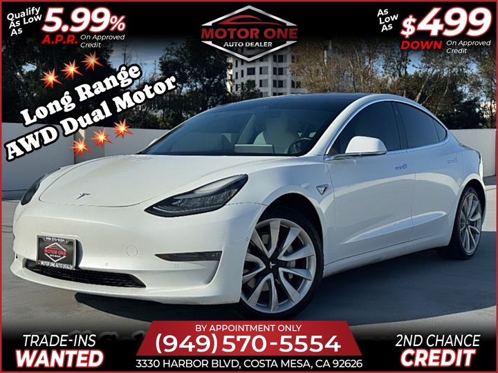 2019 TESLA MODEL 3 LONG RANGE DUAL MOTOR AWD for sale in COSTA MESA
