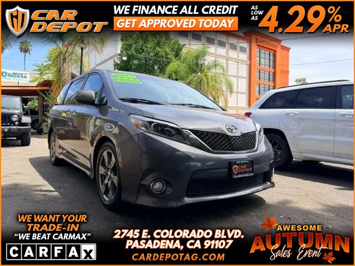 2017 TOYOTA SIENNA SE FULLY LOADED 1 OWNER 29 SRVS RECORDS for sale in PASADENA