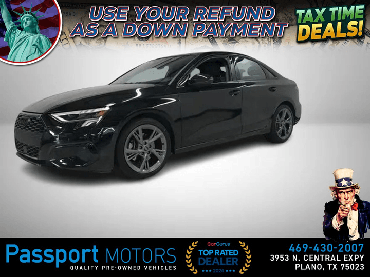 2024 AUDI A3/BLACK OPTIC SPORT PACKAGE/PANO ROOF for sale in PLANO