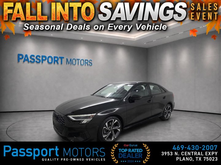 2023 AUDI A3/BLACK OPTIC PKG/CONVENIENCE PKG/19" SPORT WHEELS for sale in PLANO