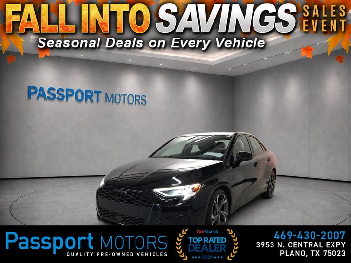 2023 AUDI A3/BLACK OPTIC PKG/CONVENIENCE PKG for sale in PLANO