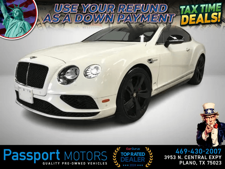 2016 BENTLEY CONTINENTAL for sale in PLANO
